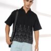 Men Floral Print Boxy Fit Cotton Polo T-Shirt - DNMX