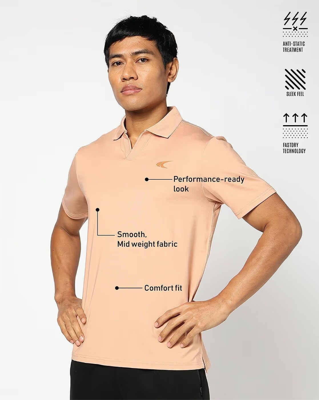 Men Active Lifestyle Regular Fit Polo T-Shirt - PERFORMAX