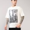 Men Graphic Print Oversized Crew-Neck T-Shirt - Lee Cooper Off White