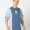 Men Colourblock Regular Fit Crew-Neck T-Shirt - Teamspirit Sky Blue