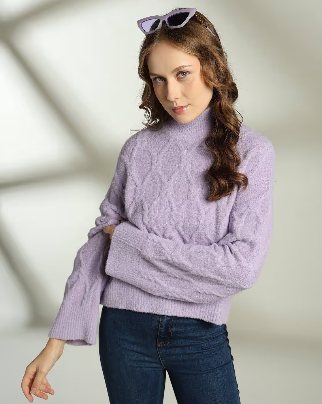 Women Cable-Knit Winterwear Sweater - Lee Cooper