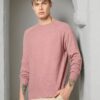 Men Ribbed Regular Fit Crew-Neck T-Shirt - NETPLAY Peach