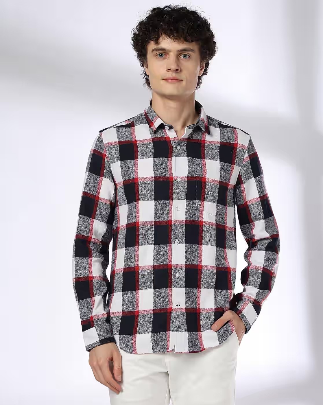 Netplay Men Checked Regular Fit Shirt - NETPLAY Red - TRENDS