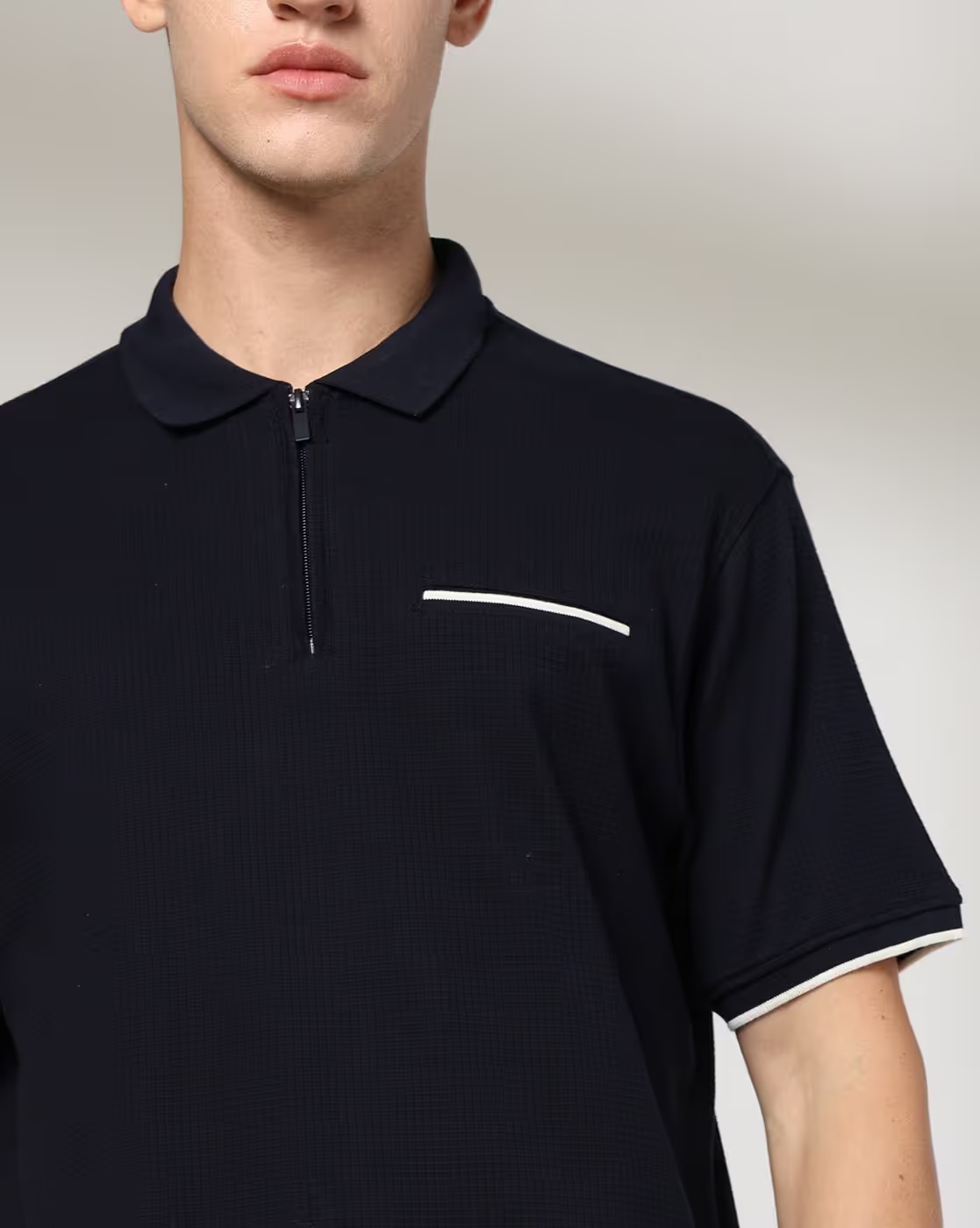 Men Structured Regular Fit Polo T-Shirt With Welt Pocket - NETPLAY - TRENDS