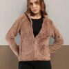 Women Regular Fit Zip-Front Faux-Fur Jacket - DNMX