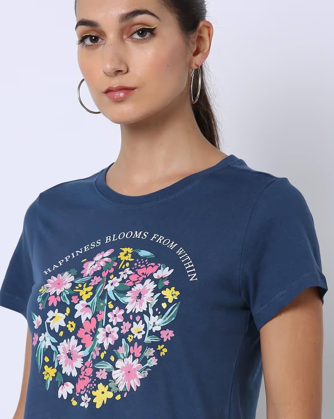 Floral Print Crew-Neck T-Shirt - DNMX
