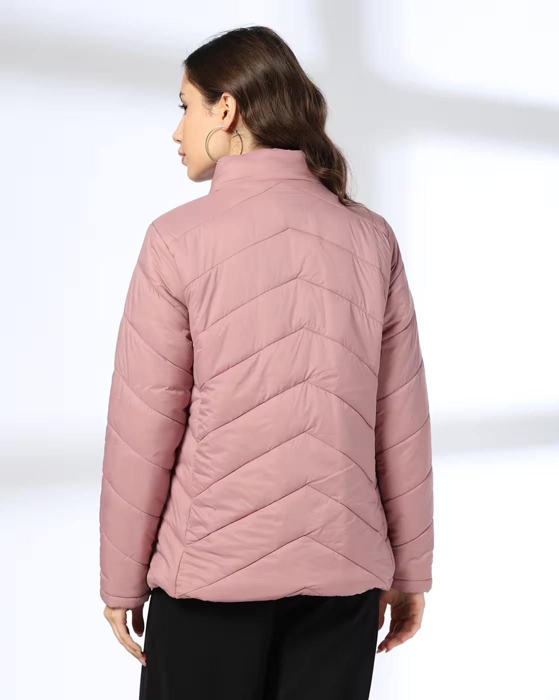 Women Quilted Regular Fit Puffer Jacket - DNMX Pink