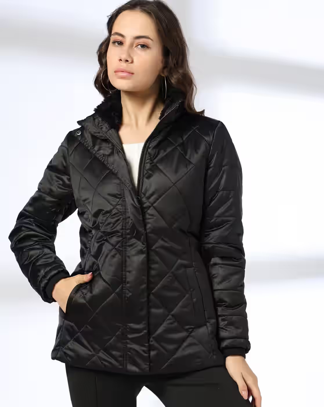 Women Quilted Regular Fit Jacket - DNMX
