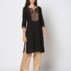 Women Foil Print Straight Kurta - AVAASA MIX N' MATCH Black