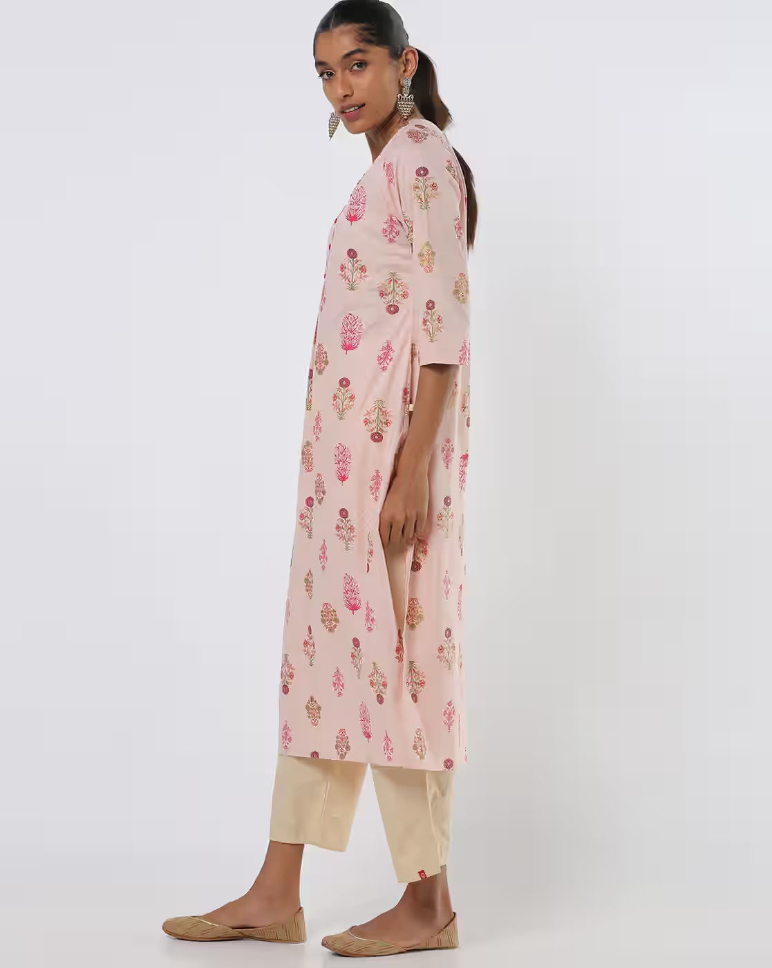 Floral Print Straight Kurta - AVAASA MIX N' MATCH