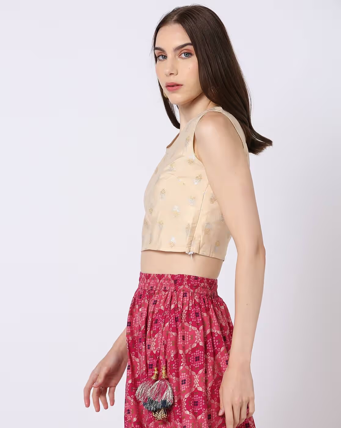 Crop Round-Neck Top - FUSION Cream