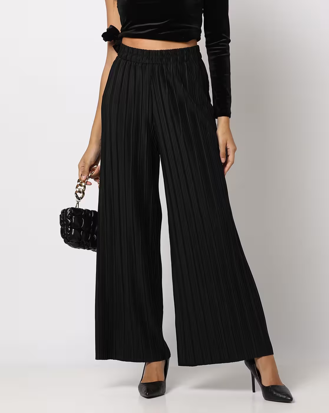 Accordion Pleated Pants - FIG