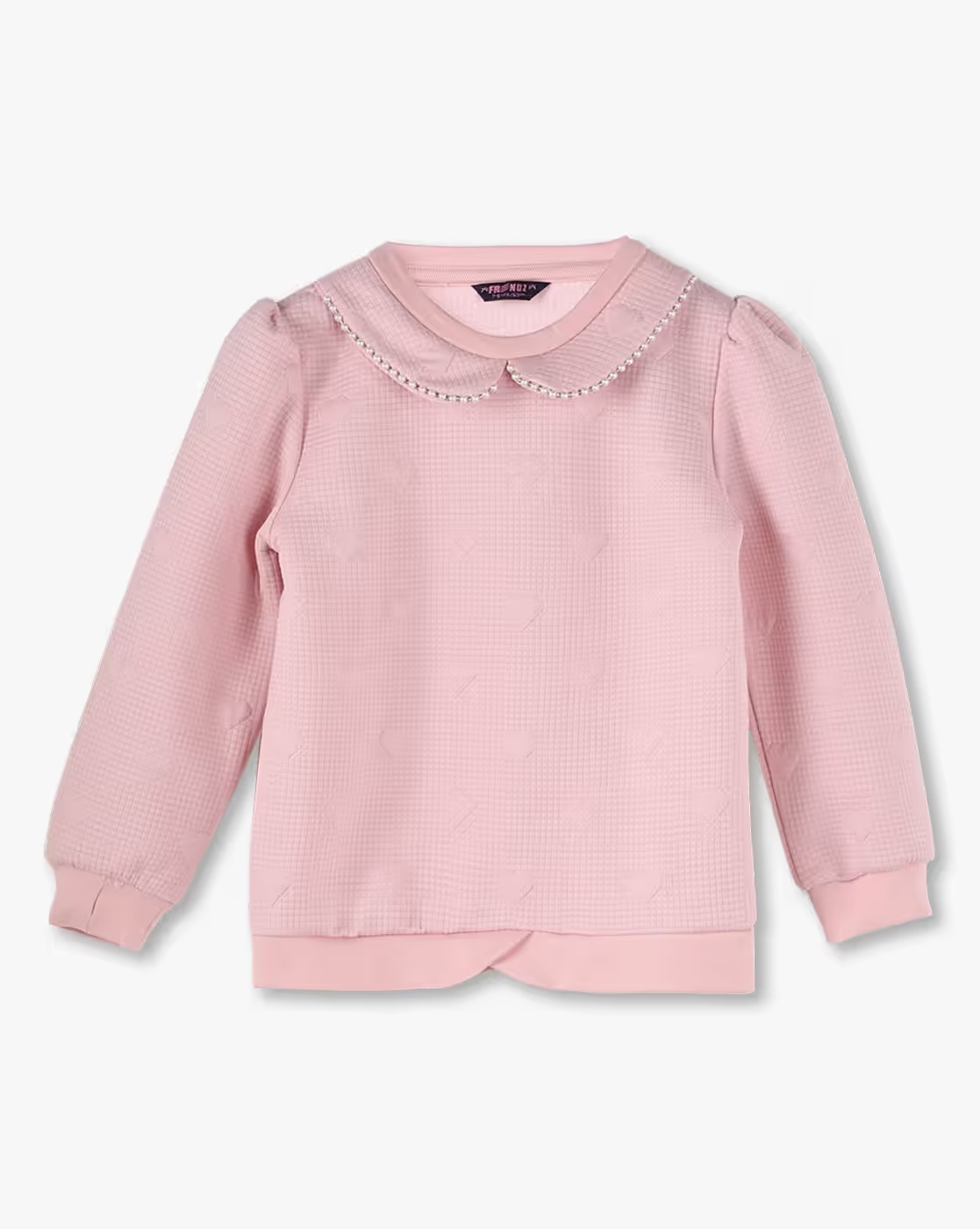 Girls Checked Regular Fit Sweatshirt - KG FRENDZ Pink